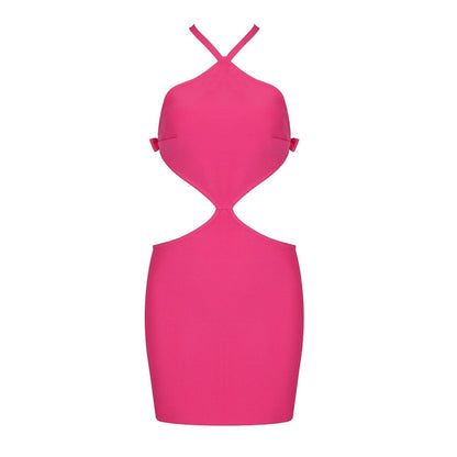Damen-Minikleid, durchbrochenes Design, Nylon, Viskose, Elasthan 6