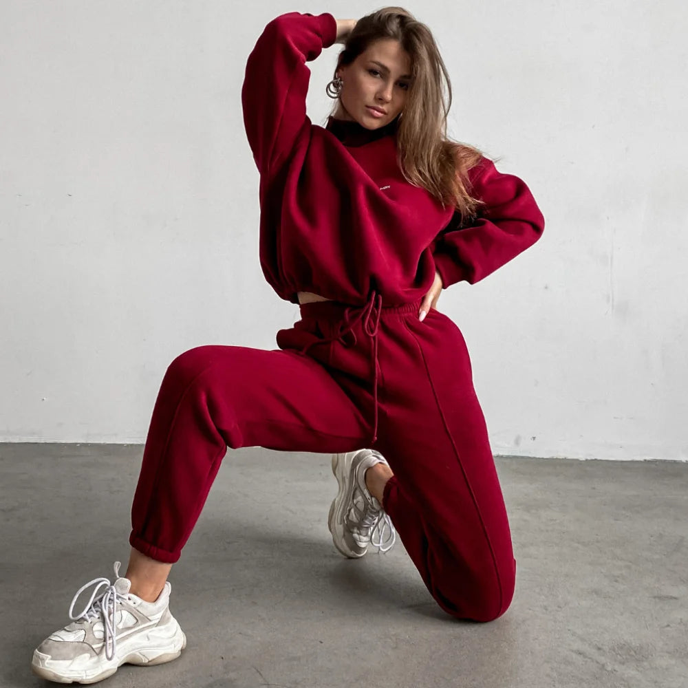 Variant image for Damen Casual-Set Pullover und Jogger Weiche Baumwolle-11