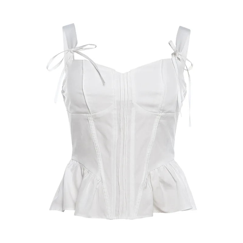 Damen-Bustier, Tanktop, Top, Schlaufenverzierung, Polyester, Spandex 7