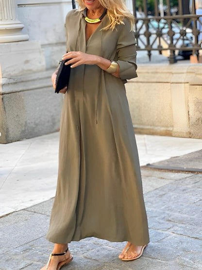 Damen-Kleid, langärmlig, elegantes Design, weich, Stoff-6