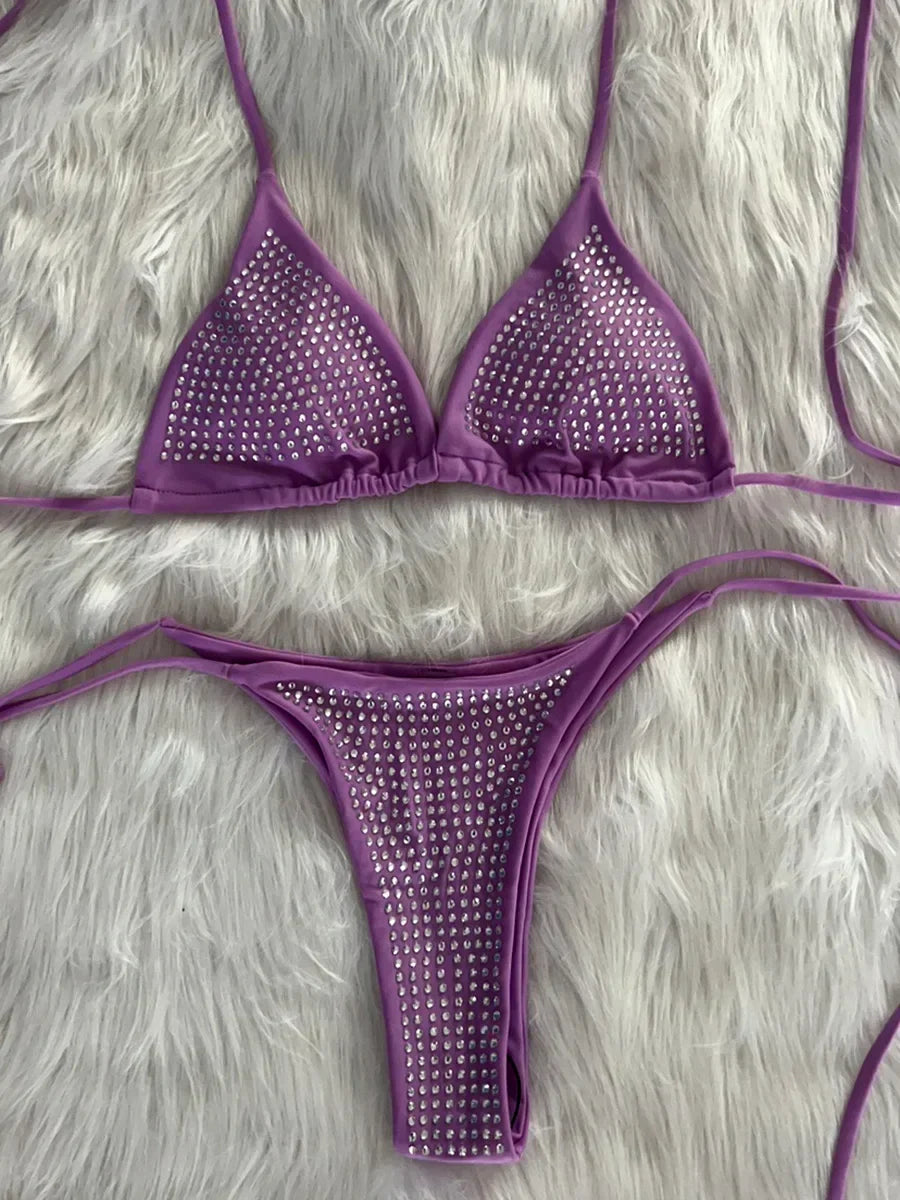 Damen Bikini Zweiteiliges Polyester Spandex-4