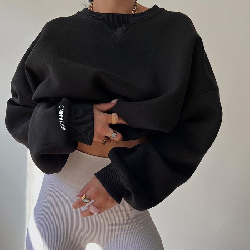 Variant image for Damen-Hoodie Lässig Polyester-Mischung mit Rundhalsausschnitt-5