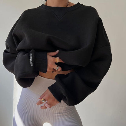 Variant image for Damen-Hoodie Lässig Polyester-Mischung mit Rundhalsausschnitt-5