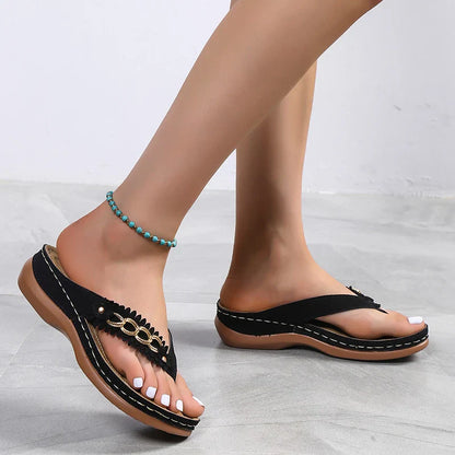 Damen-Pantoffeln, Keilabsatz, Synthetisch, Slip-On, Gummi 2