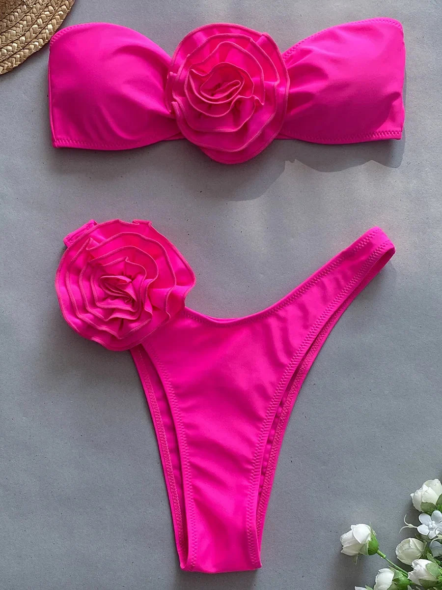 Variant image for Damen Bikini Bandeau Stil Hochwertiges Polyester Spandex-13