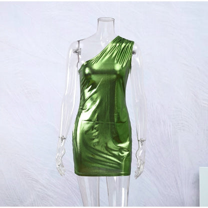 Asymmetrisches Mini-Kleid für Damen aus Synthetikfaser – leichter Stretch, schmale Silhouette, perfekt für Abendveranstaltungen 10