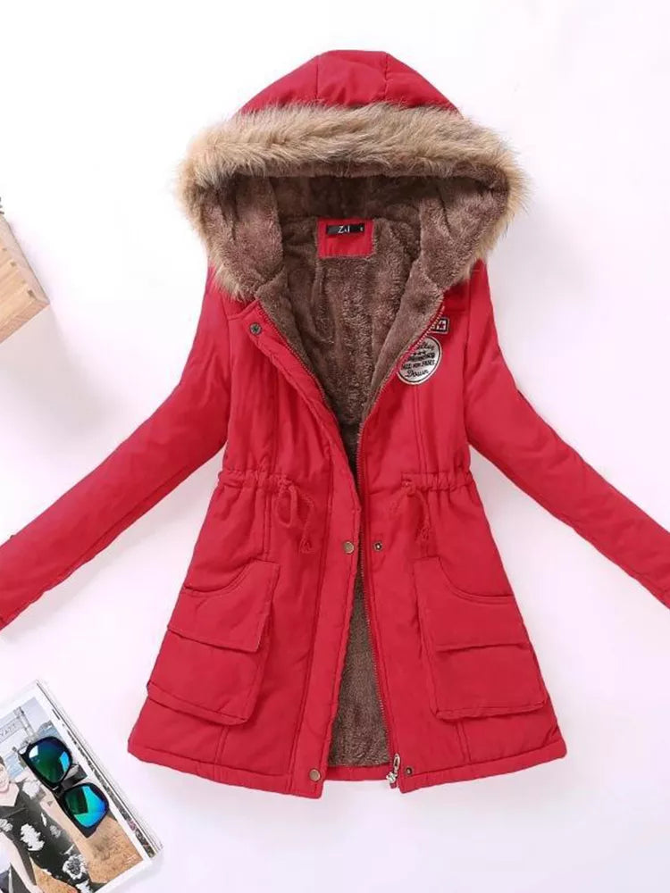 Damenjacke aus Baumwolle und Polyester für Herbst und Winter – Casualjacke mit Acetatfüllung und normaler Passform 10