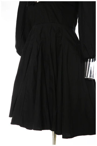 Damen-Minikleid, Puffärmel, Baumwolle, elegant-5