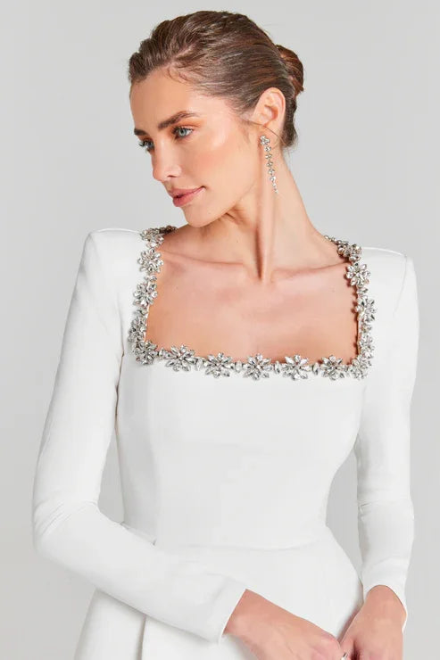 Damen-Minikleid mit eckigem Ausschnitt aus Polyester-3