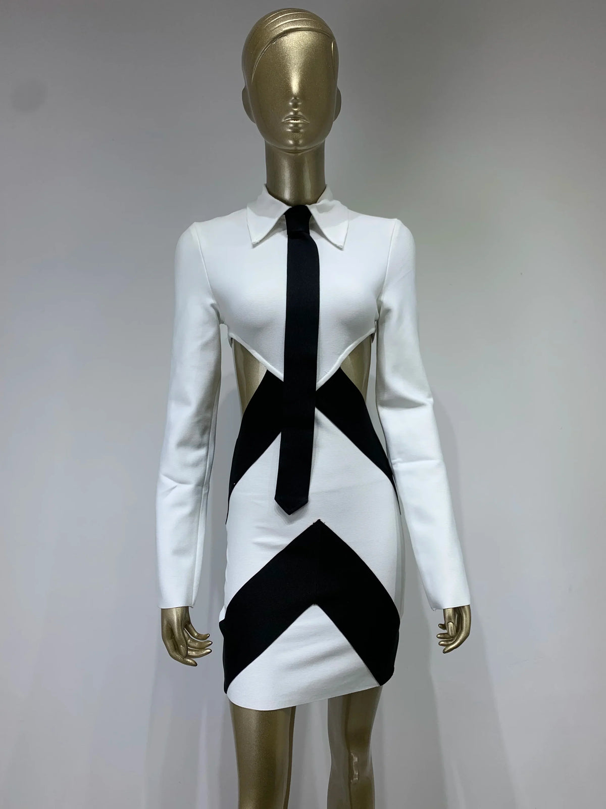 Damen-Minikleid, Slim Fit Patchwork, Polyester, Elasthan 6