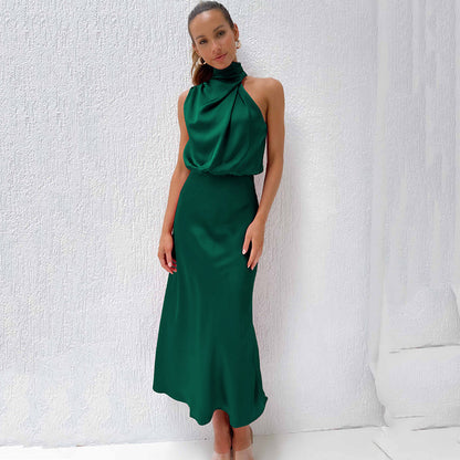Damen-Satinkleid, eleganter Stil, schöne Damenkleider-6