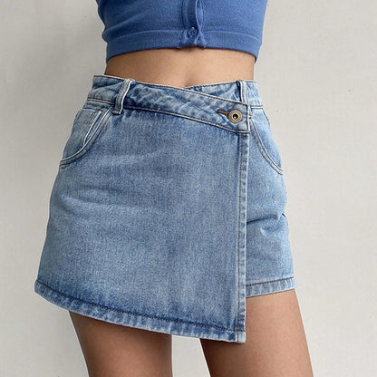 Damen A-Linien Rock Vintage Denim-3