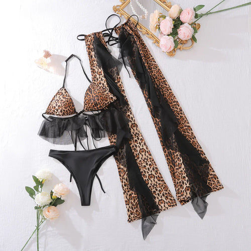 Damen-Unterwäsche-Set, Leopardenmuster, Polyester, schicke Damen-Unterwäsche-1
