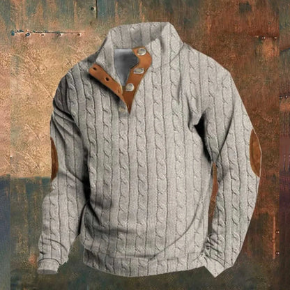 Variant image for Herren-Pullover, Knopfkragen, Jacquard, Muster, hochwertiger Baumwolle, Polyester-26