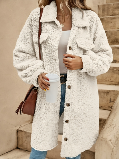 Variantbild für Damen Fleece-Wintercardigan, lässiges Design, weiches Material-13