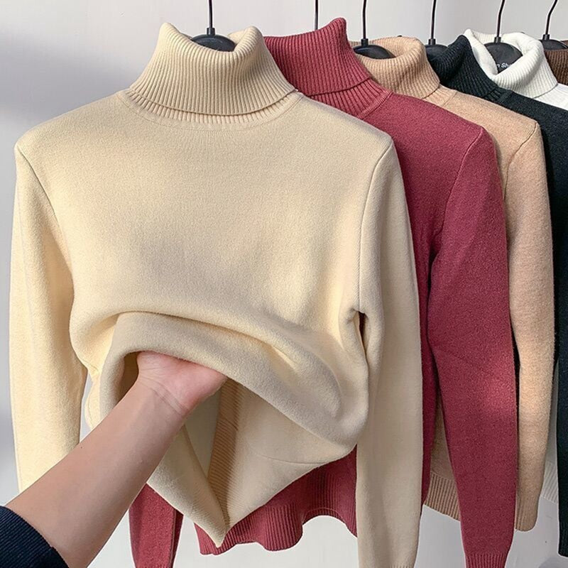 Variant image for Damen-Rollkragenpullover, langärmelige weiche Acrylmischung-12