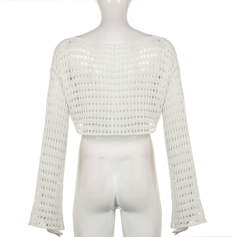 Damen-Top, langärmeliges leichtes Polyester, locker sitzend-5