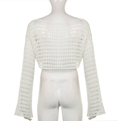 Damen-Top, langärmeliges leichtes Polyester, locker sitzend-5