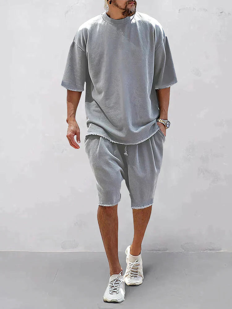 Damen Oversized Set Urbaner Stil Weicher atmungsaktiver Stoff-5