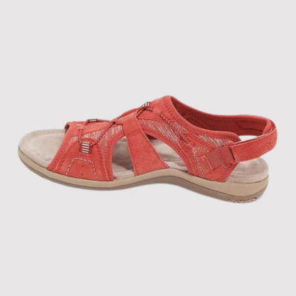 Damen-orthopädische Sandalen, verstellbares Design, synthetisches Leder-5