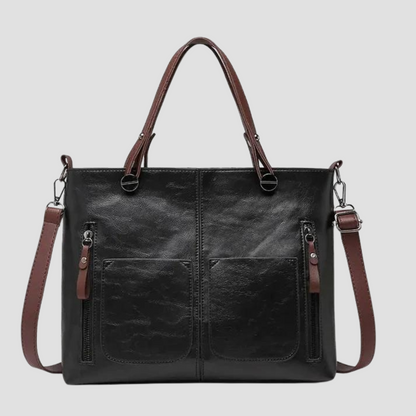 Damen Schultertasche Vintage Leder Schultertasche Leder-6