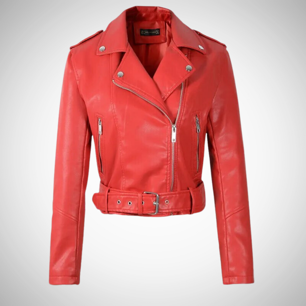 Damen-Lederjacke, elegant, veganes Leder mit optimaler Passform-2