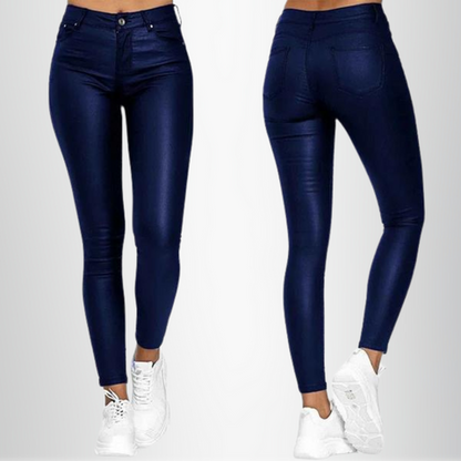 Hose Damen Casual Veganleder mit bequemer Passform-5