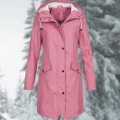 Variant image for Damen-Regenjacke, lang, wasserdicht, mit anpassbarer Kapuze-17