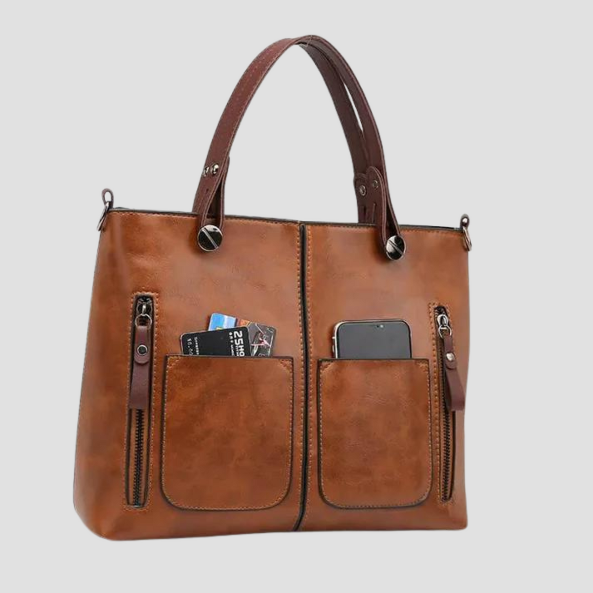 Damen Schultertasche Vintage Leder Schultertasche Leder-2