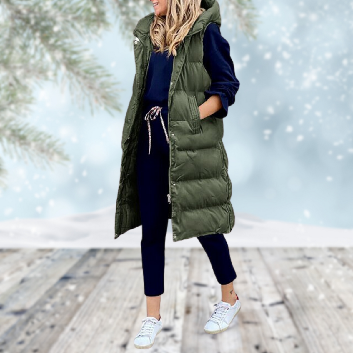 Variant image for Damen-langer Mantel, elegant, hochwertiger Stoff-33