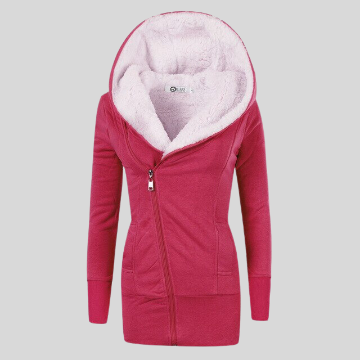Langer Damen-Cardigan mit Kapuze aus weicher Baumwoll- und Bambusfaser – eleganter halblanger Cardigan für kalte Tage 12
