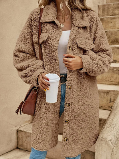 Damen-Wolljacke, dick, für Herbst und Winter, 100 % Wolle, elegantes Design-2