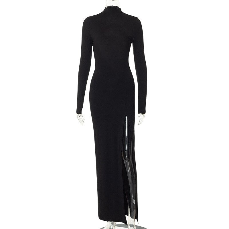 Maxikleid Damen Kettendesign Polyester Spandex Elegant Volle Länge-1
