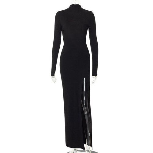 Maxikleid Damen Kettendesign Polyester Spandex Elegant Volle Länge-1
