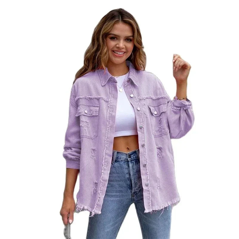 Damen-Jeansjacke, Boho-Stil, nachhaltiger Denim 3