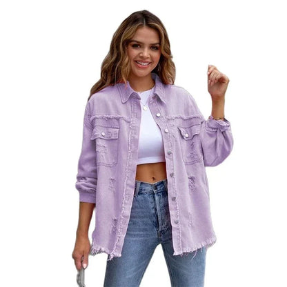 Damen-Jeansjacke, Boho-Stil, nachhaltiger Denim 3