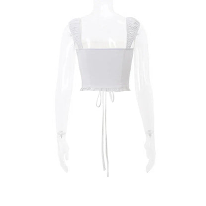 Damen Korsage Top Verspielt Polyester-5