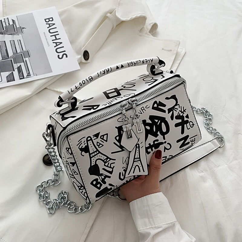 Damen-Handtasche Einzigartiges Design Reißverschluss Langlebiger Stoff-4