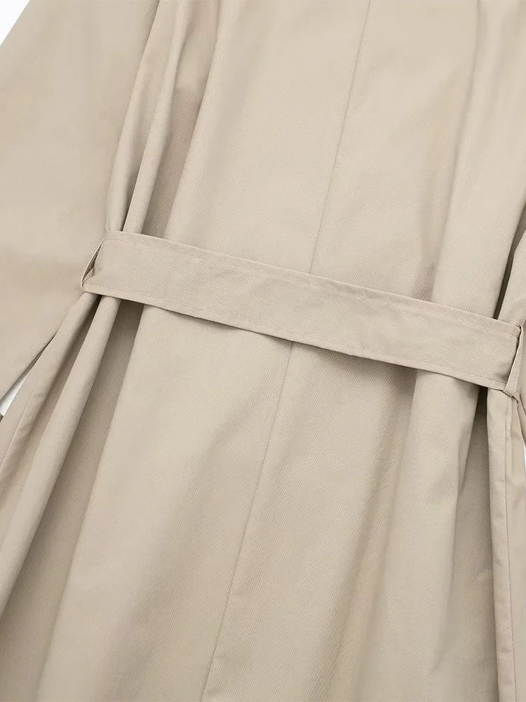 Damen-Mantel Lang mit Gürtel Polyester Elegante Silhouette-5