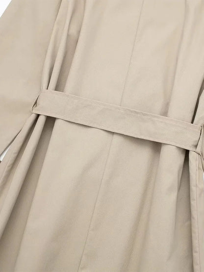 Damen-Mantel Lang mit Gürtel Polyester Elegante Silhouette-5