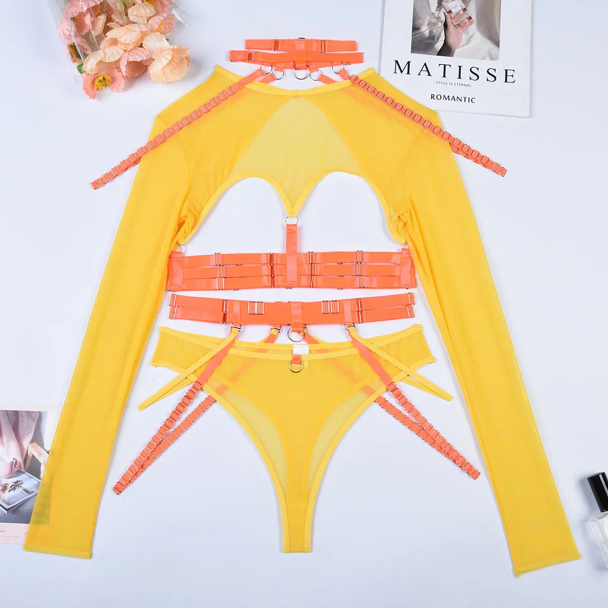 Variant image for Damen-Unterwäsche-Set mit Patchwork, Design aus Polyester und Elasthan-25