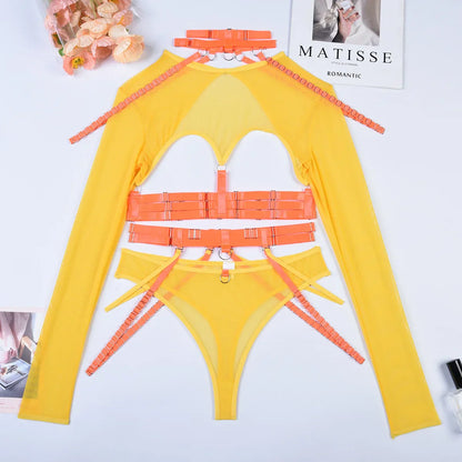 Variant image for Damen-Unterwäsche-Set mit Patchwork, Design aus Polyester und Elasthan-25