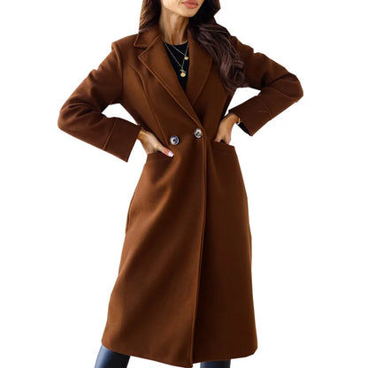 Damen-langer Mantel, elegantes Polyester-4