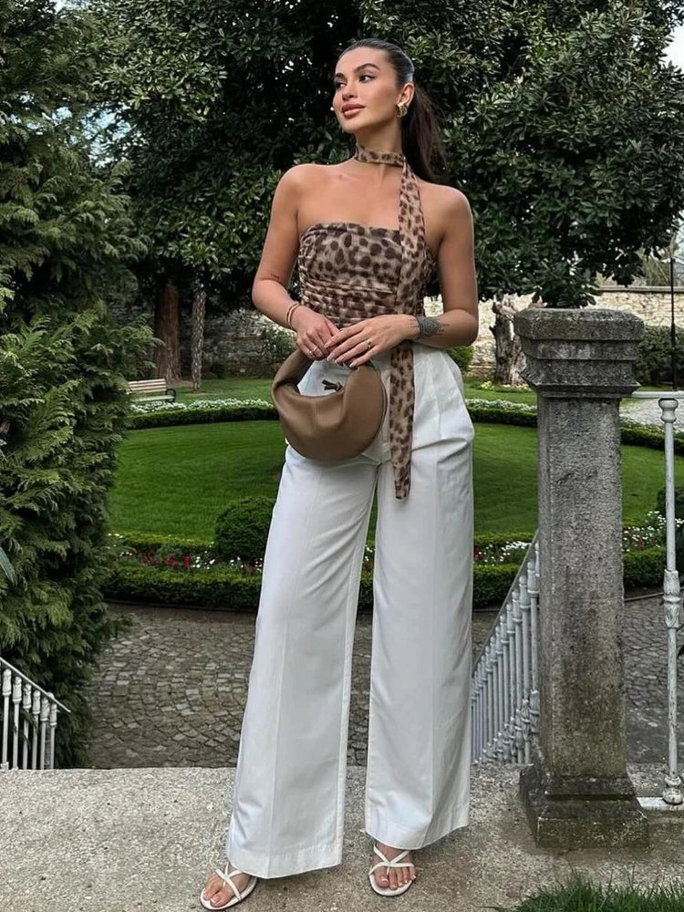 Damen-Set: ärmelloses Top, hoch taillierter Rock, leichtes Material-4