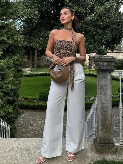 Damen-Set: ärmelloses Top, hoch taillierter Rock, leichtes Material-4