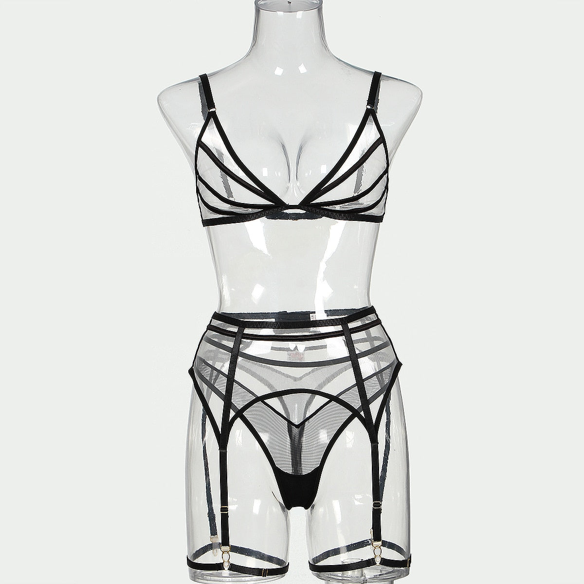 Damen-Unterwäsche-Set, geometrisches Muster aus Leinen und Spitze, schicke Damen-Unterwäsche-6