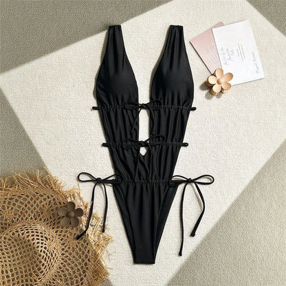 Damen-Monokini, elegant, Polyester, Spandex 9