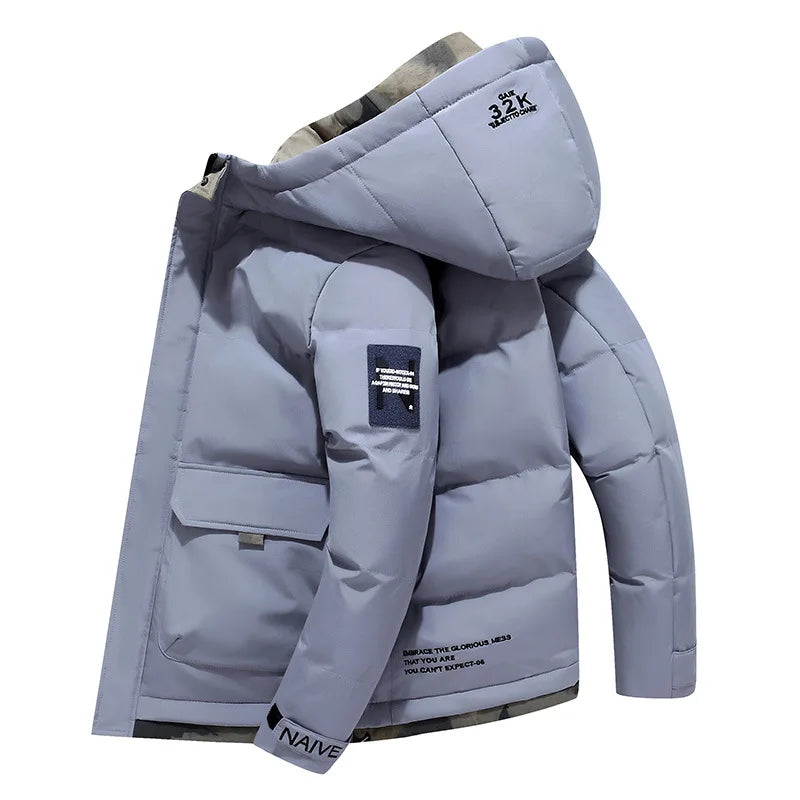 Herrenparka mit Kapuze, windabweisend, aus 100% Baumwolle-1