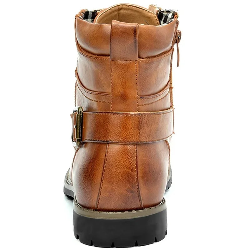 Herren-Stiefel, Schnürung, Leder, langlebiger Komfort-4
