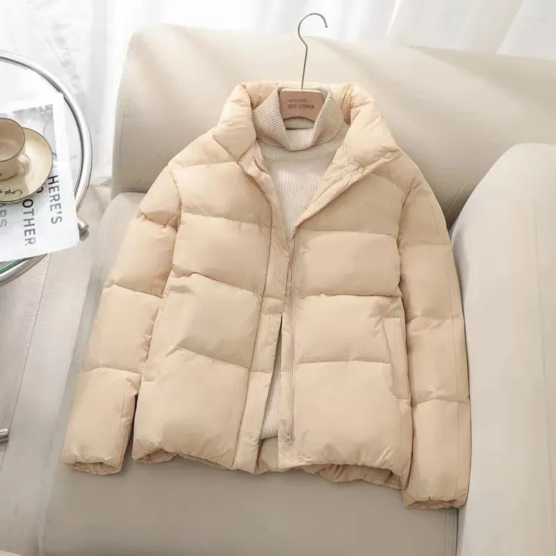 Winterparka Damen Wasserabweisend Baumwollmischung Moderner Stil-1